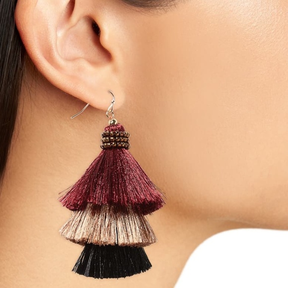 Neiman Marcus/ Panacea Tiered Tassel Earrings - Picture 4 of 4